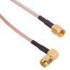 Coaxial cable, SMA plug (angled) to SMA plug (straight), 50 Ω, RG-316/U, grommet black, 750 mm, 135103-01-M0.75