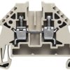 Through terminal block, screw connection, 0.5-4.0 mm², 2 pole, 32 A, 6 kV, dark beige, 1042600000