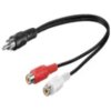 KAB05W.02 Kabel 1 x wtyk RCA - 2 x gniazdo RCA (przedłużacz) - długość 2m
