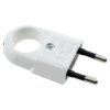 Wtyczka płaska 250 V 2,5 A z uchwytem, biała, model WT-2C, kod WTP2C-BIAŁY