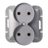 Gniazdo podwójne p/t 2x2P Pearl, 16A, 250V, PT-5PR, antracyt,OR-OE-7706/2P/R/A