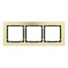 DECO Ramka uniwersalna potrójna - aluminium szczotkowane (ramka: kolor mosiężny spód: czarny) 8-12-DRA-3