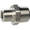Double threaded nipple, L 27 mm, 25 bar, brass, nickel-plated, for pipe systems, 134786