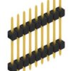 Pin header, 9 pole, pitch 2.54 mm, straight, black, 10056664