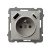 AS Gniazdo pojedyncze z uziemieniem z przesłonami torów prądowych, z ładowarką USB A+C kaszmir GP-1GZPUSBAC/m/82