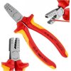 Szczypce do zaciskania tulejek kablowych 0,25-2,5mm2 izolowane VDE 1kV dla elektryka KNIPEX 97 68 145 A