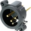 Złącze męskie XLR montażowe, Neutrik NC3MAAV, 3-pin, czarne, 1 szt.