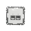 Gniazdo komputerowe podwójne RJ45 kat. 5e STP, białe, Sedna Design i Elements SDD111452S