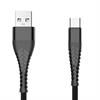 Przyłącze USB 2.0 A wtyk - USB typ-C wzmocnione plecione SPIDER 3,0m czarne