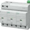 Ochronnik przepięciowy 3-fazowy, 75 kA 5SD Szyna DIN, -40 °C, 80 °C, Siemens