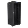 SZAFA INSTALACYJNA RACK STOJĄCA 19 27U 600X600 CZARNA DRZWI SZKLANE LCD LANBERG (FLAT PACK)