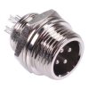 4 Way M12 Panel Mount Male Circular Socket Connector