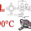 Termostat bimetaliczny 250VAC 10A 90°C poziomy NC