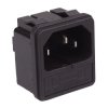 C14 IEC Fused Inlet Socket 6.3mm Terminals 10A
