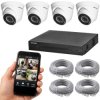 Zestaw monitoringu 4 kamer IP kopułkowe 4MPX IP67, rejestrator POE, HIKVISION
