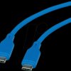 11029123 USB 2.0 cable, C plug to C plug, silicone, 60 W, blue, 1 m
