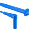 Measuring lead with (test probe, straight) to (4 mm plug, spring-loaded, angled), 1 m, blue, PVC, 1.0 mm², CAT II, 66.9008-10023