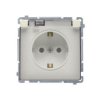 SIMON BASIC Gniazdo schuko do wersji IP44 z przesłonami (moduł) 16A 250V zaciski śrubowe klapka transparentna beż BMGSZ1BZ.01/12