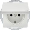 Q.x Gniazdo pojedyncze z uziemieniem schuko z pokrywą z podwyż. ochr. st. biały aks 47446089 HAGER