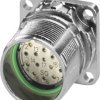 Flange socket, M23, 16 pole, solder connection, standard/ONECLICK quick locking system, straight, 1679718