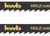 Brzeszczoty do wyrzynarek, do obróbki drewna, specjalny ząb przebijający, HCS, 2 x średnie kwb 610230 2 szt.