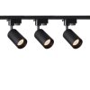 Szynoprzewód 1m czarny + 3x Lampa MALGA T Black + Końcówka zasilająca czarna + Zaślepka czarna
