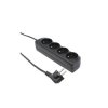 Przedłużacz 4Gn 3m Z/U Czarny Z Uziemieniem, EPS-403-2 ELGOTECH