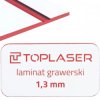Laminat grawerski 1,3mm biało/czerwony 816 formatka 300x150mm 30x15 cm do obróbki laserowej