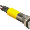 Lampka kontrolna do montażu panelowego 2V dc, Żółta 8mm LED Chrom Wyprowadzenia RS PRO