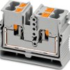 4 wire mini through terminal, push-in connection, 0.14-4.0 mm², 1 pole, 24 A, 8 kV, gray, 1429280