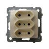 KARO Gniazdo potrójne EURO 25A 230V IP-20 ecru perłowy GP-3S/m/42 OSPEL