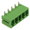 Łączówka; ECH381R-05P; 5 torów; R=3,81mm; 7,2mm; 8A; 300V; na panel; kątowe 90°; zamknięta; lutowany; zielony; Dinkle; RoHS