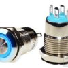 Przycisk LB12B/B5-24V;12mm;RING;LED niebieski;2A/250V;bistabilny;21.3mm