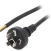 Kabel: 3X1mm2, As/Nzs 3112 (I) Wtyk, 5M, 10A Lt-423 3X1.0 Blk 5M End Cut