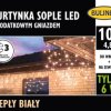 Lampki choinkowe kurtynka sople 100l z gniazd. biały ciepły 4,8m 230V/31V 6W IP44 na zewnątrz i do wnętrz 13-558