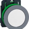 Pushbutton, unlabeled, unlit, groping, 1 Form A (N/O), waistband round, white, front ring light gray, mounting Ø 30.5 mm, XB5FA1