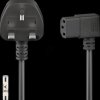 45767 Non-heating connection cable, 2.0 m, UK connector, black, angled