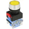 Przełącznik; przyciskowy; LAS0-A3Y-11Z/Y; ON-OFF+OFF-ON; żółty; bez podświetlenia; śrubowe; 2 pozycje; 10A; 500V AC; 22mm; 50mm;