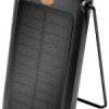 Solarny power bank 10 000 mAh, latarka, 2x USB-A QC i 1x USB-C PD