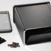 Aluminum RF enclosure, (L x W x H) 120 x 104 x 55 mm, black, IP54, 1457N1201EBK