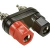 Gniazdo laboratoryjne; 2x4mm; GLx2; M5; czarny i czerwony; 10A; 60V; 41mm; brąz niklowany; nylon; podwójne; SCI; RoHS