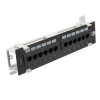 Patch panel naścienny 10 cali 1U kat.6 12p UTP czarny NEKU