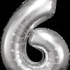9906291 AMSCAN foil balloon, number 6, silver