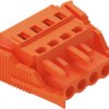 Socket header, 4 pole, pitch 5.08 mm, angled, orange, 231-304/037-000