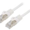 Patch cord F/UTP, Cat 6, RJ45 wtyk z obu stron, linka, CCA, 3m, PVC, biały PP6-3M/W