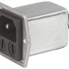 IEC plug C14, 50 to 60 Hz, 2 A, 250 VAC, 1.2 W, 5.2 mH, faston plug 6.3 mm, 5707.0203.312