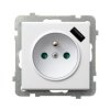 SONATA Gniazdo pojedyncze z uziemieniem z ładowarką USB 5V/2,1A z przesłonami białe GP-1RZPUSB/m/00 OSPEL