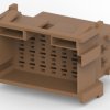 Plug, unequipped, 21 pole, straight, 3 rows, brown, 1-967630-1