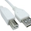Kabel USB Złącze A USB A Złącze B USB B dł. 3m Przewód USB USB 2.0 kolor: Biały
