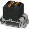 Distribution block, push-in connection, 0.14-4.0 mm², 7 pole, 24 A, 8 kV, black, 3273212